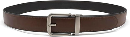 Fabio Valenti Men's Genuine Leather Ratchet Dress Belt with Automatic Buckle, Adjustiable Sizes, Handmade, All leather Strap