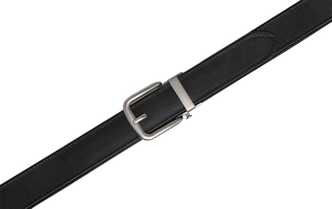 Fabio Valenti Men's Genuine Leather Ratchet Dress Belt with Automatic Buckle, Adjustiable Sizes, Handmade, All leather Strap