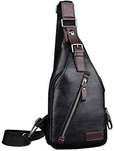 Hebetag Leather Sling Bag Crossbody Backpack for Men Women Travel Outdoor Camping