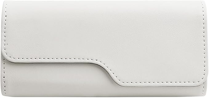 Zpana Sunglass Holder for Car Visor, Leather Auto Eyeglasses Sun Visor Organizer Case with Hidden Magnetic Closure, Auto Protective Glasses Storage Box, Universal for SUV RV Truck (Beige)