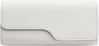 Zpana Sunglass Holder for Car Visor, Leather Auto Eyeglasses Sun Visor Organizer Case with Hidden Magnetic Closure, Auto Protective Glasses Storage Box, Universal for SUV RV Truck (Beige)