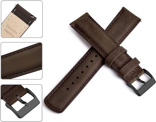 Ritche Christmas Gift Quick Release Leather Watch Bands Genuine Watch Straps for Men Women Top Grain Leather Watch Strap, White Elephant Gifts, Stocking Stuffers for Men, Father's Day gifts
