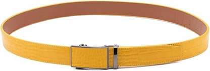 Fabio Valenti Mens Belt,Ratchet Belt Dress with 1 3/8" Genuine Leather with Easier Adjustable Buckle, Trim to Fit