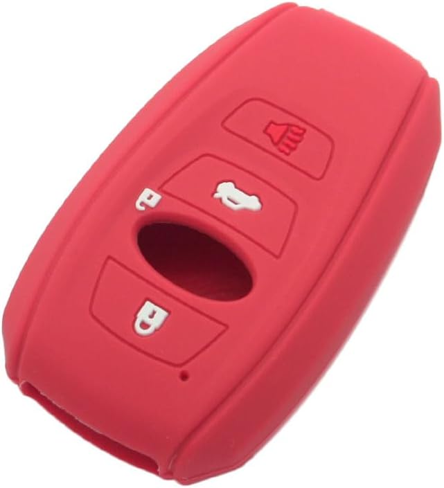 SEGADEN Silicone Cover Protector Case Holder Skin Jacket Compatible with Subaru 4 Button Smart Remote Key Fob CV4255 FireBrick