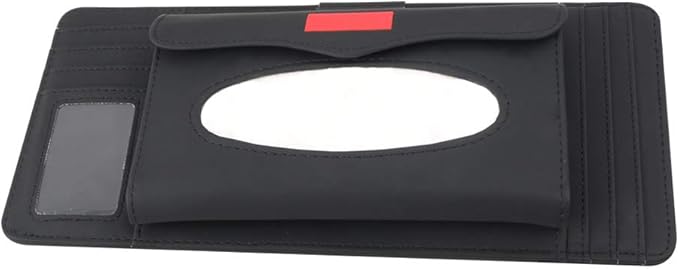 Car Sun Visor Organizer,Tissue Holder Multifunctional Tissue Box Glasses Holder Card Package CD Bag,Black
