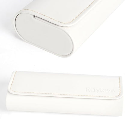 RayLove Glasses Case Hard Shell, Travel Sunglasses Case, Leather Hard Eyeglass Case for Women, Reading Glasses Case for Men