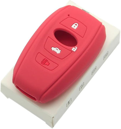 SEGADEN Silicone Cover Protector Case Holder Skin Jacket Compatible with Subaru 4 Button Smart Remote Key Fob CV4255 FireBrick