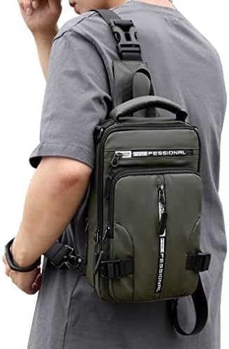 Hebetag Leather Sling Bag Crossbody Backpack for Men Women Travel Outdoor Camping