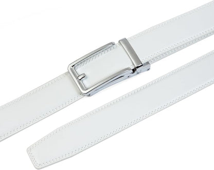 Founders & C Men's Leather Ratchet Comfort Click Belt Dress with Slide Buckle -Adjustable Trim to Fit