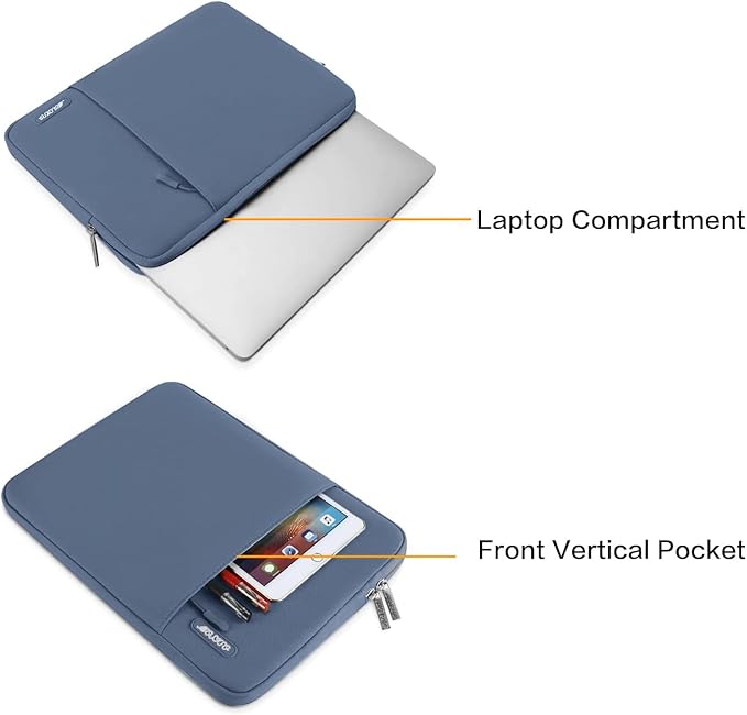MOSISO Laptop Case 15 inch, 15 inch Laptop Sleeve Compatible with MacBook Air M5 A3448 M4 A3241 M3 A3114 M2 A2941 2026-2023, Dell XPS, Polyester Vertical Computer Sleeve Bag with Pocket, Steel Blue