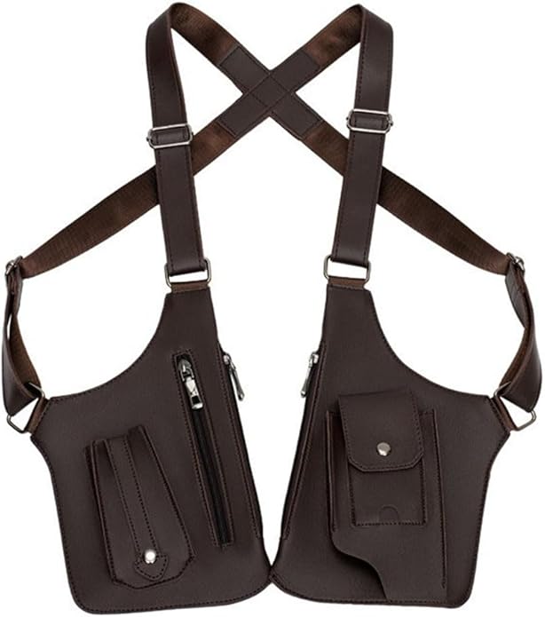Double Shoulder Armpit Bag 2025 New Tactical Shoulder Bag for Men Multi-pocket Outdoor Anti-Theft Tactical Bag(Brown)