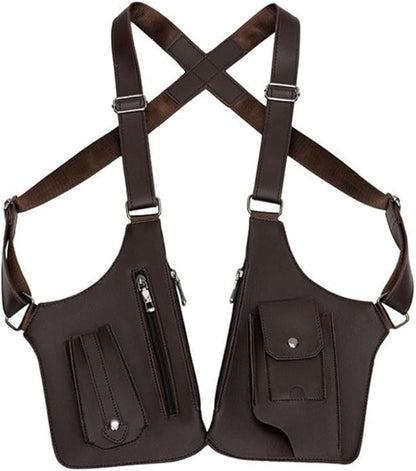 Double Shoulder Armpit Bag 2025 New Tactical Shoulder Bag for Men Multi-pocket Outdoor Anti-Theft Tactical Bag(Brown)