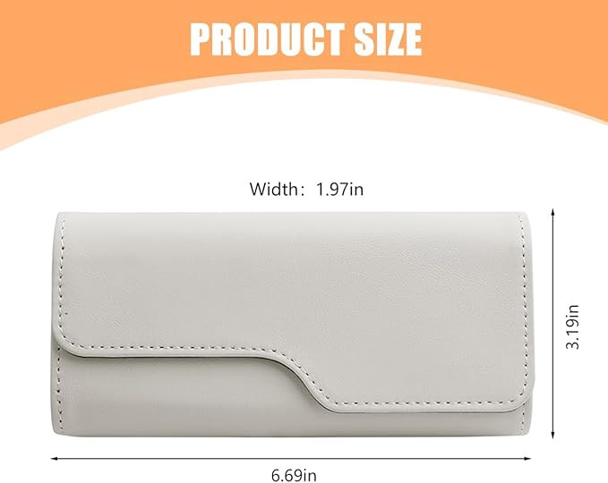 Zpana Sunglass Holder for Car Visor, Leather Auto Eyeglasses Sun Visor Organizer Case with Hidden Magnetic Closure, Auto Protective Glasses Storage Box, Universal for SUV RV Truck (Beige)