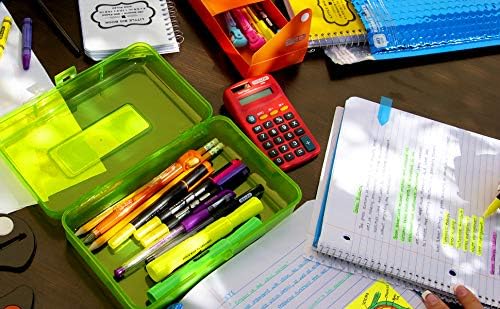 BAZIC Products Plastic Pencil Case Utility Storage Box, Clear Color, Multi Purpose Organizer for Pens Pencils, 2-Pack