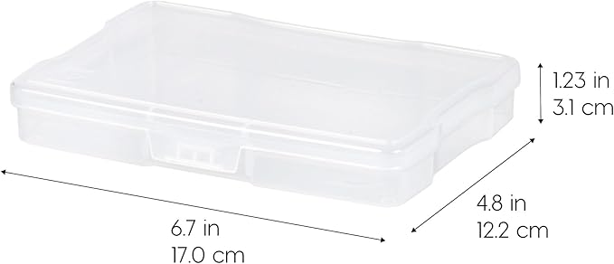 IRIS USA 4" x 6" |Made in USA| 10-Pack Photo Storage Box Organizer Containers for Pictures, Tasks, Stickers, Ephemera, & Flashcards - Clear