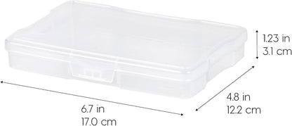 IRIS USA 4" x 6" |Made in USA| 10-Pack Photo Storage Box Organizer Containers for Pictures, Tasks, Stickers, Ephemera, & Flashcards - Clear