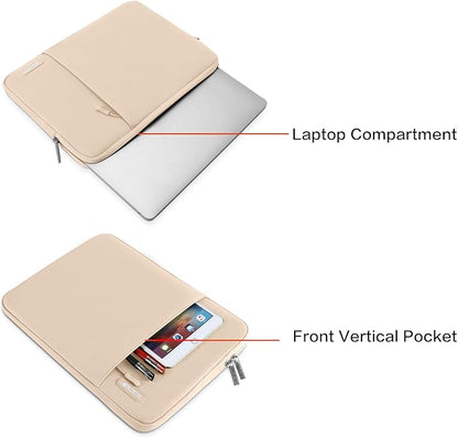 MOSISO Laptop Case 13 inch, Laptop Sleeve Compatible with MacBook Neo/Air/Pro 13 inch with A18/M5/M4/M3/M2/M1 Chip 2026-2016, Polyester Vertical Computer Sleeve Bag with Pocket, Apricot