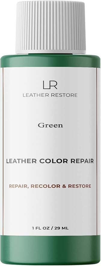 Leather Color Repair, Green 1 OZ - Repair, Recolor and Restore Couch, Furniture, Auto Interior, Car Seats, Vinyl and Shoes