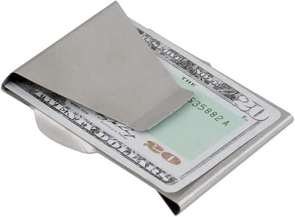 Slim Clip Double Sided Money Clip Credit Card Holder Wallet Stainless Steel For Husband Dad Wife