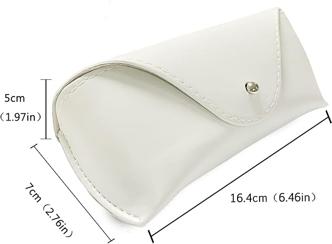 LogHog Portable Leather Glasses Case,Flexible Sunglasses Pouch Slim Case for Women Men Horizontal Eyeglass Case