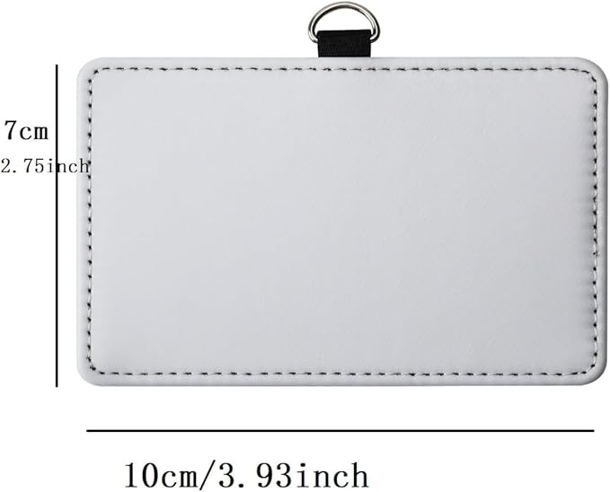 30 Pack Sublimation Blanks PU Leather ID Badge Holder Heat Transfer Print Horizontal ID Card Holders for Badges Buddy Waterproof Name Tag Holders Blank for Coach Office Employees Students