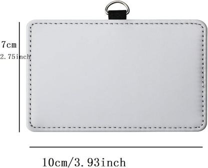 30 Pack Sublimation Blanks PU Leather ID Badge Holder Heat Transfer Print Horizontal ID Card Holders for Badges Buddy Waterproof Name Tag Holders Blank for Coach Office Employees Students