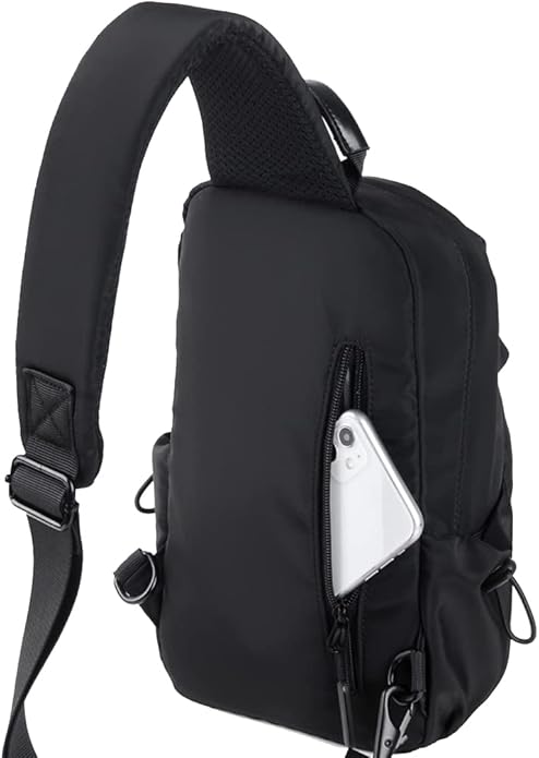 Hebetag Leather Sling Bag Crossbody Backpack for Men Women Travel Outdoor Camping