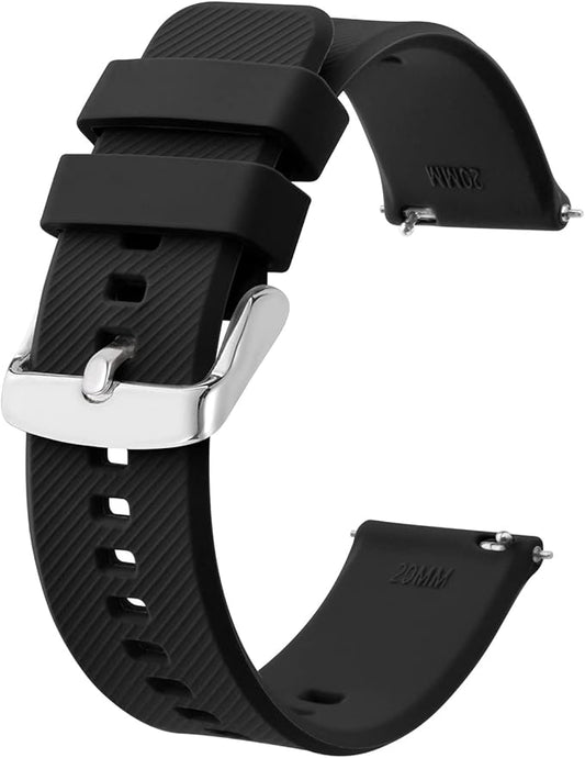 BISONSTRAP Watch Strap 18mm 19mm 20mm 21mm 22mm, Quick Release Silicone Watch Bands for Men Women