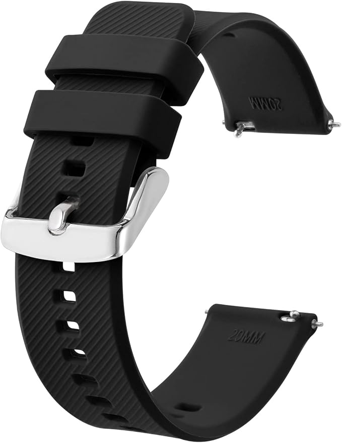 BISONSTRAP Watch Strap 18mm 19mm 20mm 21mm 22mm, Quick Release Silicone Watch Bands for Men Women