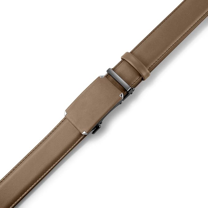 DOOPAI Belt Men, Ratchet Dress Adjustable 1 3/8" Sliding Leather Designer, Size Length Can be Cut, with Gift Box