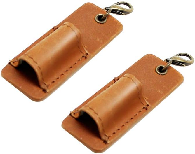 Genuine Leather Pen Holder, 2 Pack Boshiho Pen Pencil Holders for Badge Holder or Neck Lanyard (Brown)