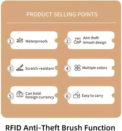 Multi-Functional RFID Passport Wallet,Travel Wallet for Men & Women,With zipper, anti-theft passport holder，Slim Leather Cover for Credit Cards, Tickets, Cash (Black)