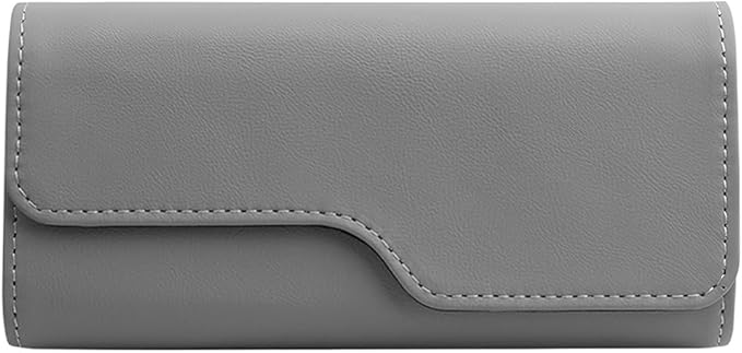 Zpana Sunglass Holder for Car Visor, Leather Auto Eyeglasses Sun Visor Organizer Case with Hidden Magnetic Closure, Auto Protective Glasses Storage Box, Universal for SUV RV Truck (Gray)