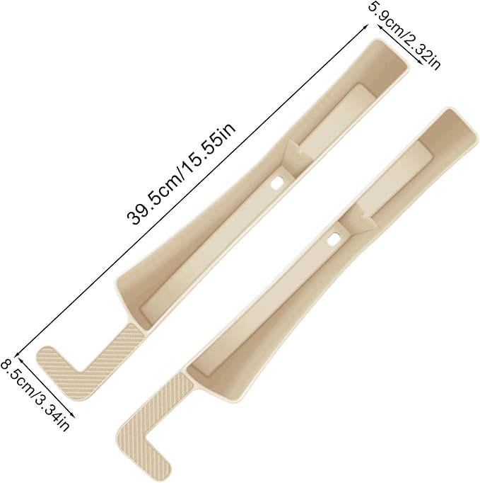 Car Seat Gap Filler Organizer 2 Pack, Gap Filler Organizer For Car, Between Seats And The Console To Stop The Small Items From Dropping (Beige)