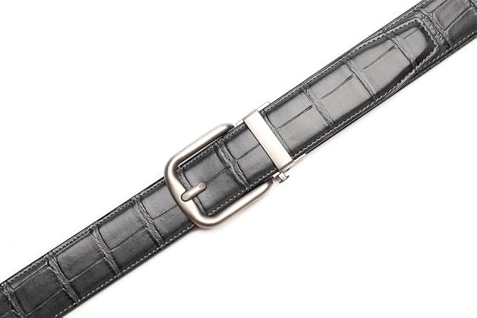 Fabio Valenti Men's Genuine Leather Ratchet Dress Belt with Automatic Buckle, Adjustiable Sizes, Handmade, All leather Strap