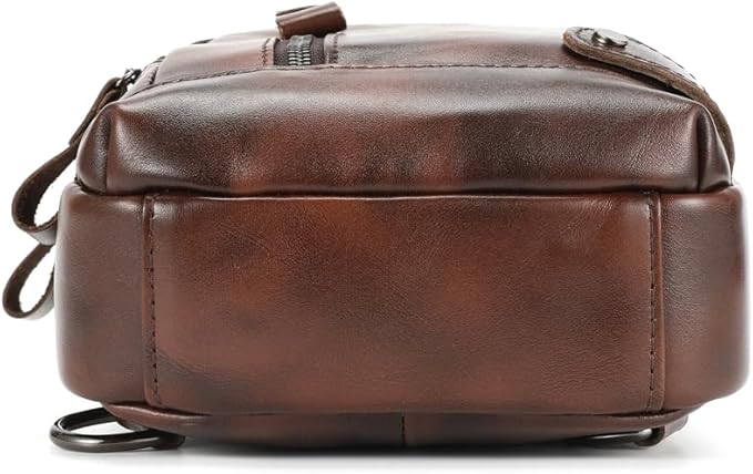 Sling Bag for Men Genuine Leather Chest Bag Crossbody Backpack Travel Hiking Outdoor Sport