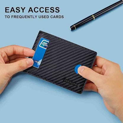 VANNANBA Wallet for Men Bifold Credit Card Holder,RFID Blocking Front Pocket Wallets for Men Teen Boys with Gift Box(Black)