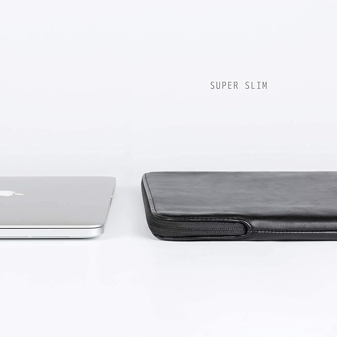Comfyable Leather Laptop Sleeve Compatible with 16 Inch MacBook Pro M5 Pro/Max & 15 Inch MacBook Air M5 2026 (Loose Fit), Black