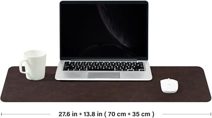 Distressed Leather Desk Mat - Non-Slip PU Desk Pad for Office and Home - Desk Organization and Accessories - Ideal for Large Mouse Pad and Desk Mats on Top of Desks(Espresso,27.6"x 13.8")
