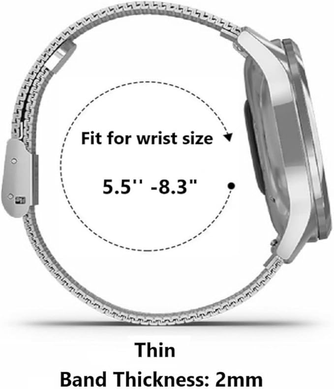 Moran Stainless Steel Mesh Watch Band Quick Release Replacement Strap 18mm 20mm 22mm for Men Women (Silver,18mm)