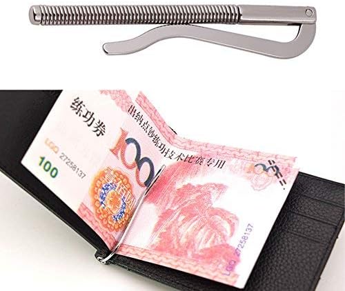 5Pcs Spring Money Clip Steel Bar Nickel Plate for Bifold Wallet Purse Leather Craft Tools Ideal Christmas gift Father's Day gift Silver 2.9 Inch