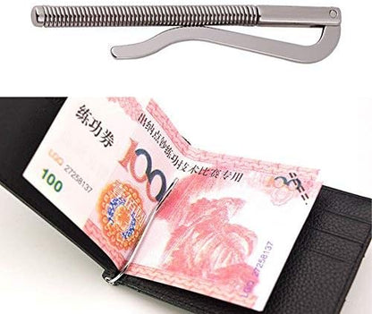 5Pcs Spring Money Clip Steel Bar Nickel Plate for Bifold Wallet Purse Leather Craft Tools Ideal Christmas gift Father's Day gift Silver 2.9 Inch