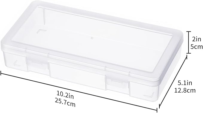 novelinks Plastic Small Storage Bins with Lids for Organizing, Mini Clear Storage Containers and Stackable Storage Box Organizer for Pencil Boxes, Task Boxes, Crayon Boxes (9 Pack Medium)