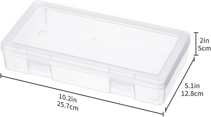 novelinks Plastic Small Storage Bins with Lids for Organizing, Mini Clear Storage Containers and Stackable Storage Box Organizer for Pencil Boxes, Task Boxes, Crayon Boxes (9 Pack Medium)