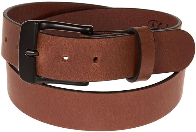 Men's Leather Belt, Made in USA, Full-Grain Leather, Casual Everyday Wear Belts, Amish Handmade 1.5" Width