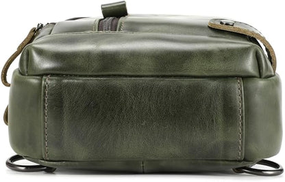 Sling Bag for Men Genuine Leather Chest Bag Crossbody Backpack Travel Hiking Outdoor Sport