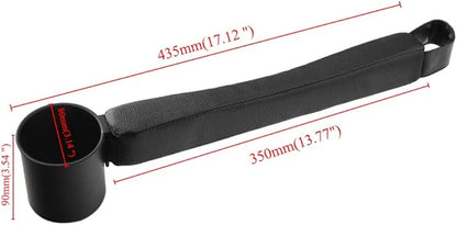 Supin 2 Prices Car Seat Gap Filler Pad PU Leather Console Side Pocket Organizer and one Cup for Cellphone Wallet Coin Key (Black)