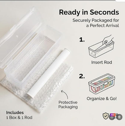 Multipurpose Plastic Storage Box with 1 Adjustable Rods l Storing Box For Bangles, Chuda, Kada, Watches, Scrunchies I (Transparent_1-Rod)