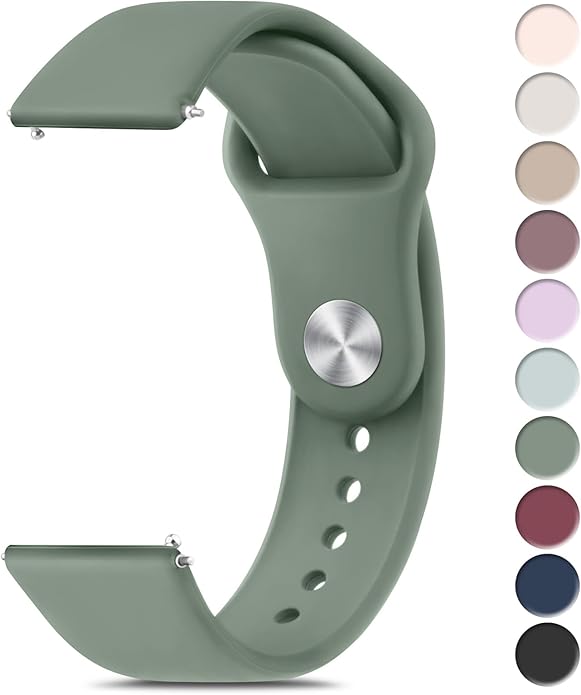 Meliya 22mm Watch Bands Quick Release Replacement Wristband, Soft Silicone Sport Replacement Straps for Men Women