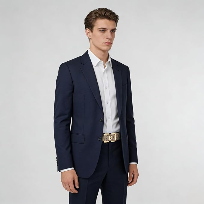 VANNANBA Letter B Buckle Belt, Mens Designer Belts Premium Leather for Dress Casual Jeans Pants
